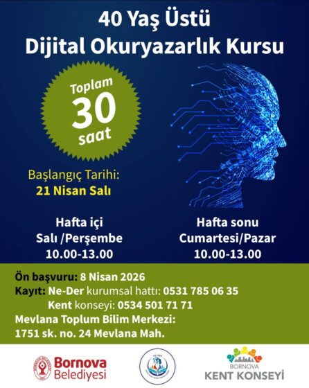 40 Yaş Üstü Dijital Okuryazarlık Kursu – Yeni Dönem Başlıyor ( Başlangıç Tarihi: 21 Nisan 2026)